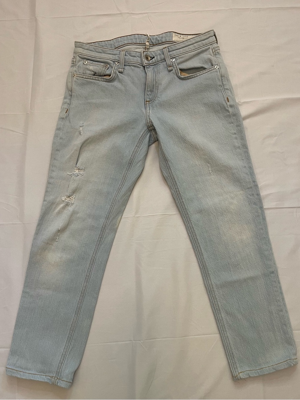 Rag & Bone Dre Low Rise Slim Boyfriend Jeans Melrose Distressed Size 25